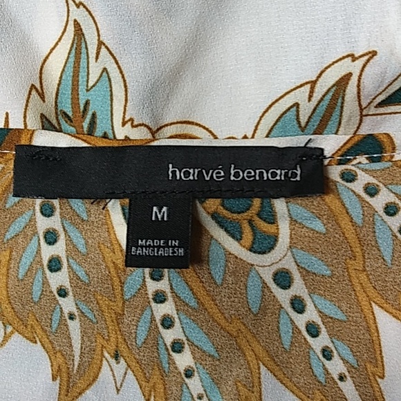 Floral Faux Wrap Blouse By Harvé Bernard. Size M - Picture 15 of 17